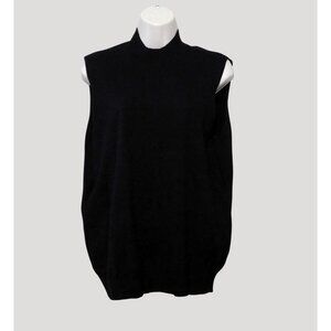 Worthington Mock Neck Sweater Womens XL Black Sleeveless Soft Knit New